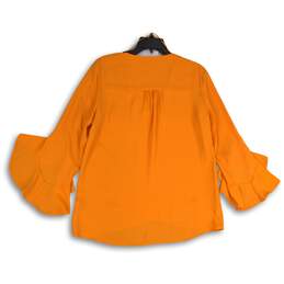 Vince Camuto Womens Orange V-Neck Bell Sleeve Pullover Blouse Top Size M alternative image