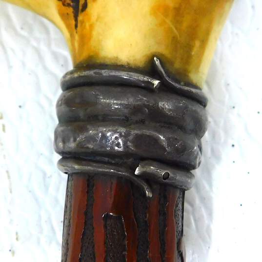 Vintage Antler Wood Walking Stick Cane image number 4