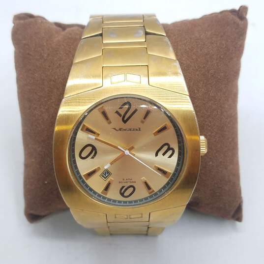 Men's Vestal Motorhead 5ATM 50m Gold Stainless Steel Watch image number 2