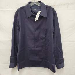 NWT Theory MN's Dark Navy Blue Baltic Portland Wool Shirt Size M