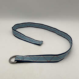 Mens Blue Adjustable Double O-Ring Strap Waist Belt Size Medium