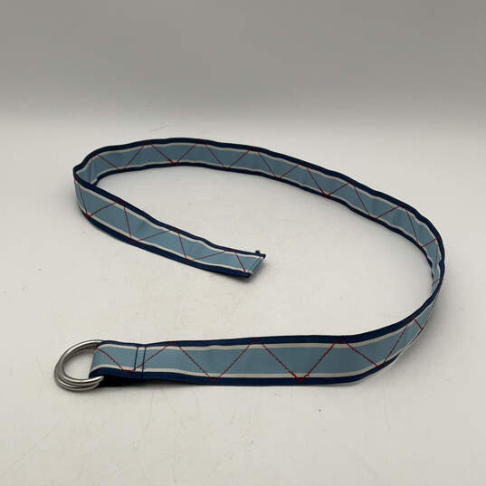Mens Blue Adjustable Double O-Ring Strap Waist Belt Size Medium image number 1