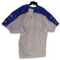 NWT Mens White Blue V-Neck Short Sleeve Side Slit Pullover T-Shirt Size 52 image number 2