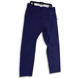 Mens Blue Flat Front Slash Pocket Stretch Straight Leg Chino Pants Size 34 alternative image