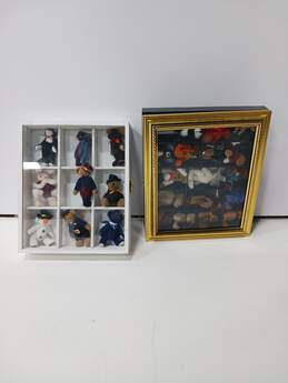 Bundle of 2 Shadow Boxes of Boyd's Collectable Miniature Bears