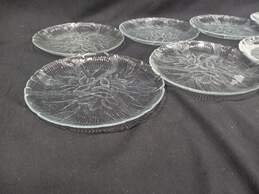 Vintage Set of Eight Cut Etched Glass Dinner Plates alternative image