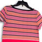Womens Multicolor Round Neck Short Sleeve Pullover Bodycon Dress Size M image number 3
