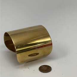 Designer Michael Kors Gold-Tone Wide Metal Classic Plain Cuff Bracelet alternative image