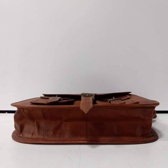 Komal's Passion Brown Leather Messenger Bag image number 3