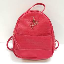 Juicy Couture Red Logo Embossed Small Backpack Bag