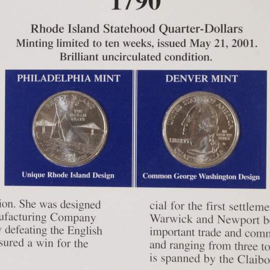10 Postal Commemorative Society Statehood Quarter & Stamp Single Page Sheets - 523.1g image number 5