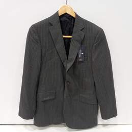 Stafford Men's Gray Wool Plainweave Stripe Suit Jacket Size 38R