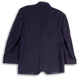 Mens Blue Striped Notch Lapel Long Sleeve Three Button Blazer Size 39S alternative image