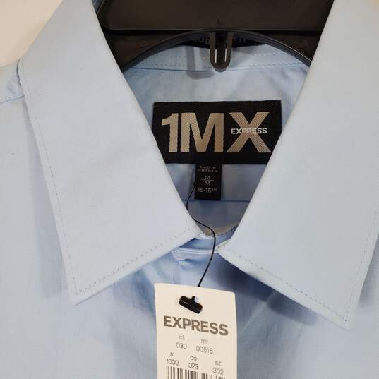 Express Men's Blue Dress Shirt Sz M NWT image number 3