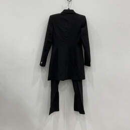 Womens Black Long Sleeve Peak Blazer And Pant Lapel 2 Piece Suit Size S alternative image