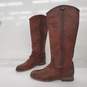 Frye Women's Melissa Button 2 Tall Cognac Brown Leather Riding Boots Size 8B image number 4