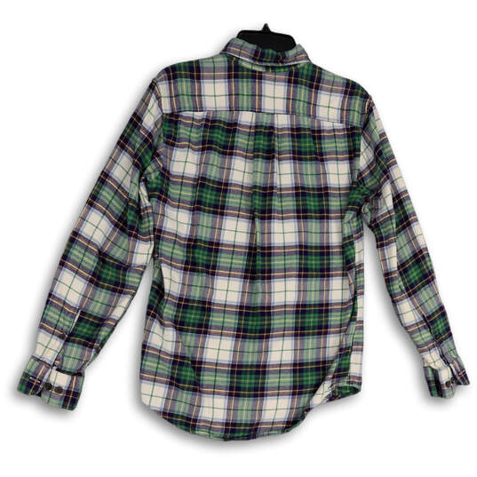 Mens Multicolor Plaid Long Sleeve Collared Button-Down Shirt Size Small image number 2