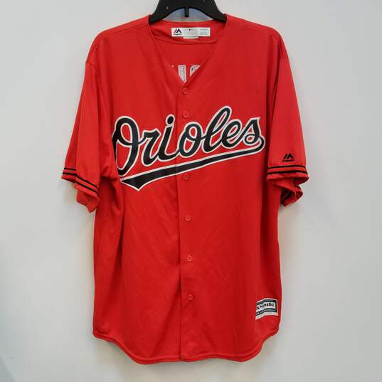 Buy the Mens Red Baltimore Orioles Gudino #58 MLB Baseball Button Up Jersey  Size XL