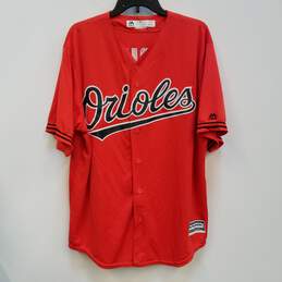 Mens Red Baltimore Orioles Gudino #58 MLB Baseball Button Up Jersey Size XL alternative image