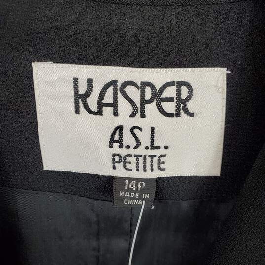 Kasper Women Black Blazer Sz 14P NWT image number 3