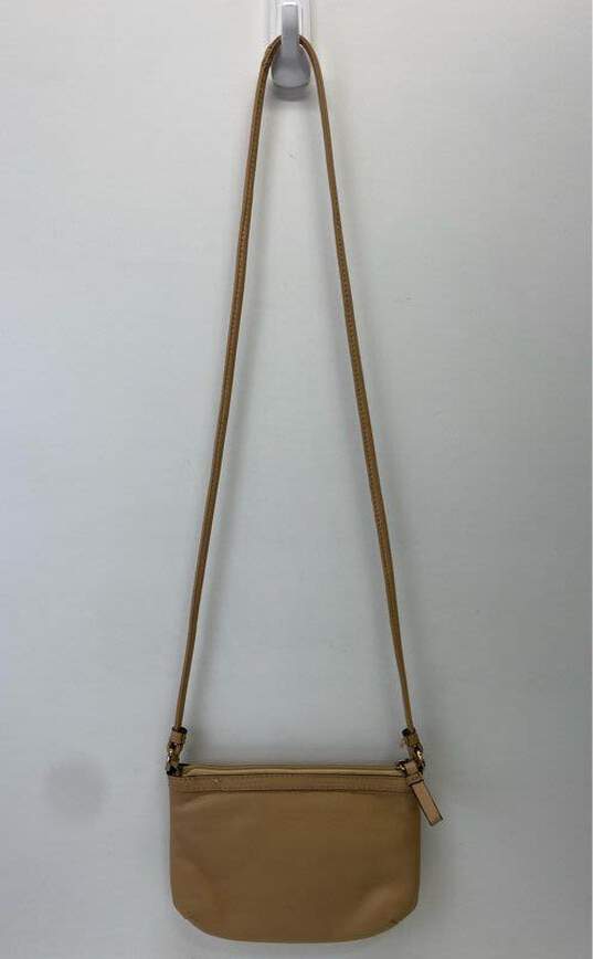 Calvin Klein Tan Leather Small Zip Crossbody Bag image number 2