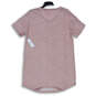 NWT Womens Pink Heather Short Sleeve V-Neck Pullover T-Shirt Size Large image number 2