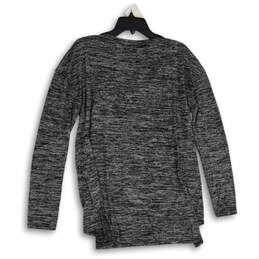 Womens Gray Space Dye Scoop Neck Long Sleeve Side Slit Blouse Top Size M alternative image