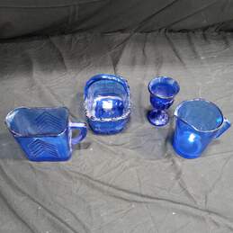 Bundle of 4 Assorted Cobalt Blue Glass Decorations