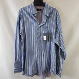 Lincs Men Blue Striped Dress Shirt XL NWT