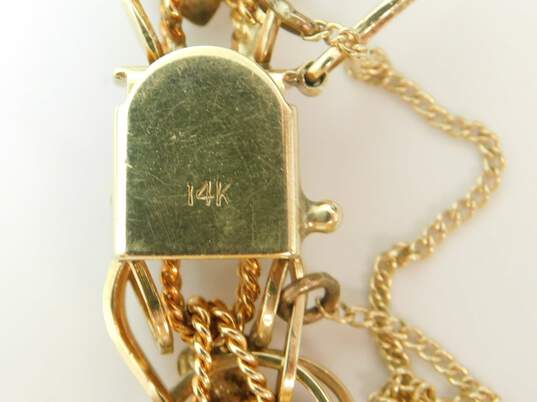 Vintage 14K Yellow Gold Heart Charm Bracelet 27.1g image number 7