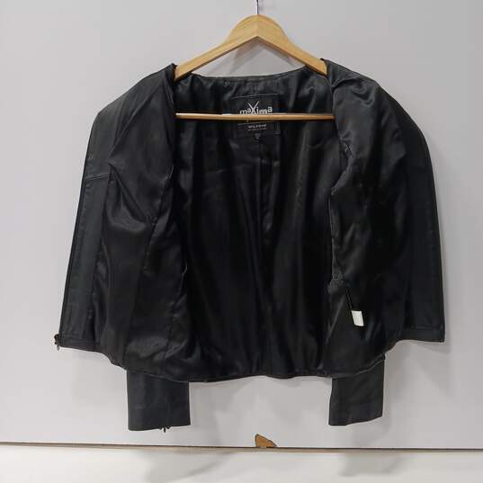 Maxima Wilson Men's Leather Jacket Size XL image number 3