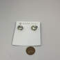 Designer Kendra Scott Silver-Tone Crystals Huggie Earrings w/ Dust Bag image number 3