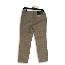 NWT Banana Republic Womens Brown Houndstooth Straight Leg Ankle Pants Size 6P alternative image