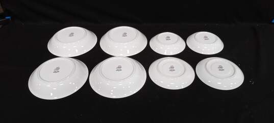Set of 8 Assorted Arlen Fine China Rose Pattern Bowls & Saucers image number 4