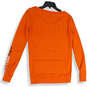 Womens Orange Graphic Print Long Sleeve Pockets Pullover Sweatshirt Size S image number 2
