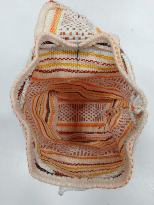 Pinzon Mexican Woven Mochila Serape Drawstring Beach Backpack Bag image number 4