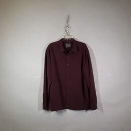 Mens Relaxed Fit Long Sleeve Collared Button-Up Shirt Size X-Large