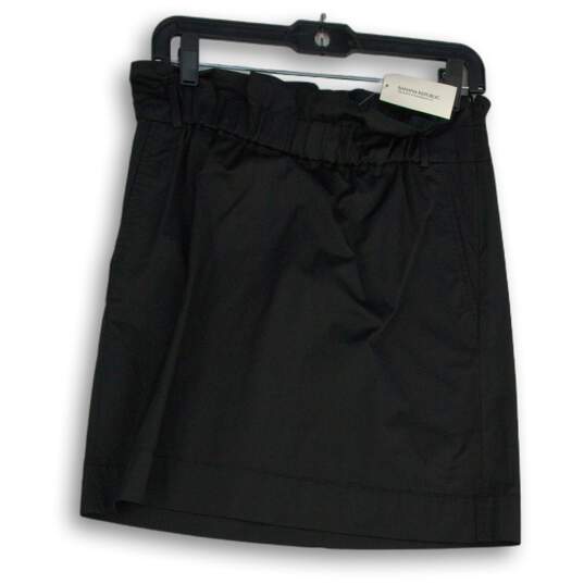 NWT Banana Republic Womens Black Elastic Waist Side Zip A-Line Skirt Size 4 image number 1