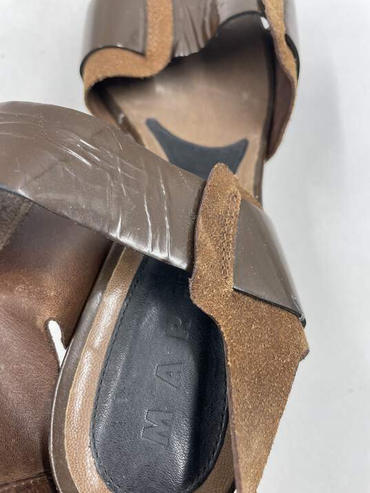 Marni Chocolate Patent Wedge Sandals W 9 COA image number 8