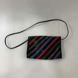 Womens Multicolor Leather Striped Serpent Inner Divider Flap Crossbody Bag alternative image