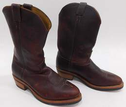 Chippewa Mens Brown Leather Cowboy Vibram Boots Size 11.5