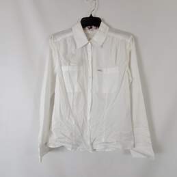 Guess Women White Cotton Button Up Shirt Sz S NWT