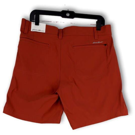 NWT Mens Red Classic Fit Flat Front Zip Pockets Chino Shorts Size 34 image number 4