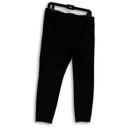 Womens Black Flat Front Stretch Skinny Leg Pull-On Ankle Pants Size Large alternative image