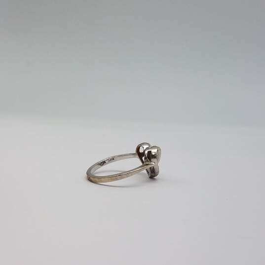 SZ 10k White Gold Heart Diamond Size 7 Ring 2.7g image number 5