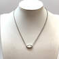 Designer Kendra Scott Silver-Tone White Stone Link Chain Pendant Necklace image number 1