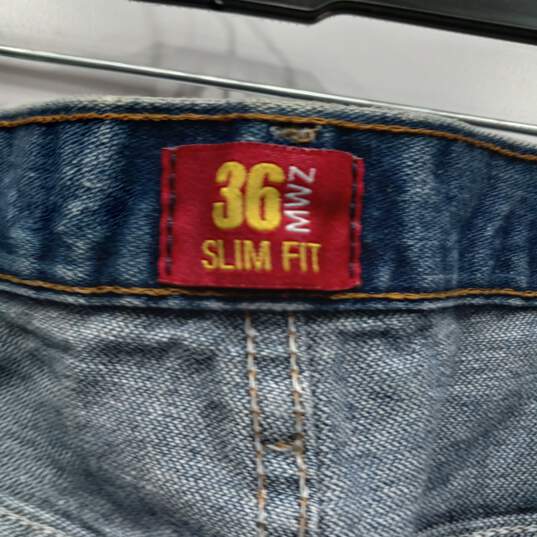 Men's Blue Slim Fit Jeans Size 36x30 image number 2