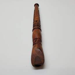 Hand Carved Wood Flute 13in Long alternative image