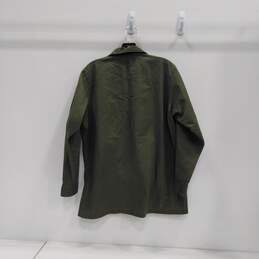 Mens Green Collared Long Sleeve Pockets Button Up Shirt Size 15 1/2X31 alternative image