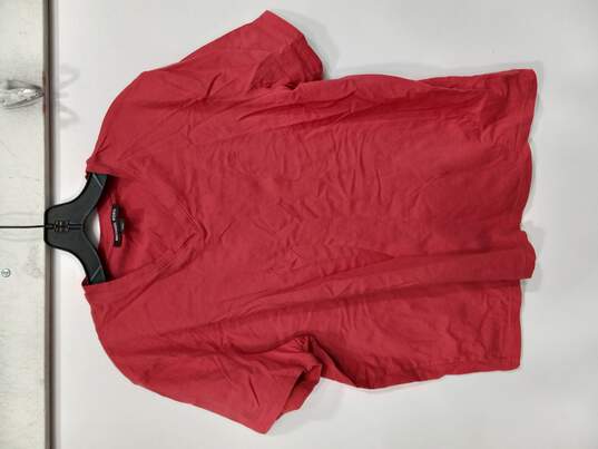 Women's Red V-Neck Shirt Sz L image number 1